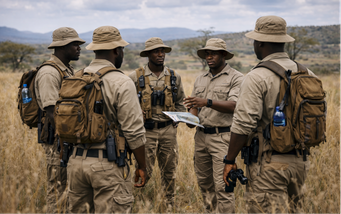 Field ranger conducting a wildlife reserve patrol
